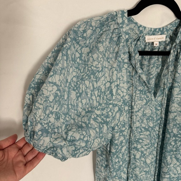 House Of Harlow 1960 Martine Seafoam Print Puff Balloon Shirt Sleeve Size M - Picture 8 of 11